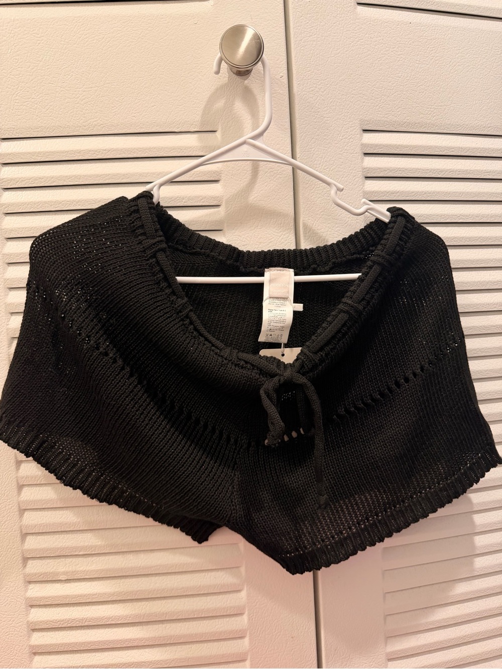 Muse Black Knit Sweater Shorts with Drawstring
